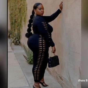 Sexy Black Dress With Slits Down The Sides